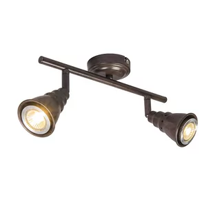 QAZQA Punktowy i sufitowy rdzawobrązowy krętlik i tilt - Coney 2 - Lampy sufitowe - miniaturka - grafika 1