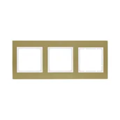 Klawisze i ramki - Berker Ramka potrójna potrójna B.3 - aluminium złoty/biały - miniaturka - grafika 1
