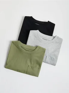 Reserved - Bawełniany longsleeve 3 pack - oliwkowy - Bluzki dla chłopców - miniaturka - grafika 1