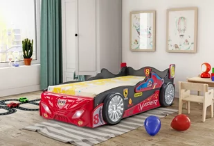 Łóżko samochód dziecięce VAPER czerwone z materacem - Łóżka dla dzieci i młodzieży - miniaturka - grafika 1