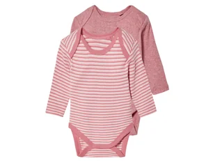 lupilu® Body niemowlęce z bawełny organicznej, 2 sztuki (50/56, Różowy/paski) - Body dla niemowląt - miniaturka - grafika 1