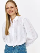 Koszule damskie - Bluzka z angielskim haftem - miniaturka - grafika 1