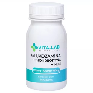 Elevita, Vita-Lab, Suplement diety aktywny tryb życia Glukozamina + Chondroityna + MSM, 90 tab. - Stawy, mięśnie, kości - miniaturka - grafika 1