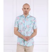 Koszule męskie - GUESS Koszula SS ECO RAYON WLD ORC | Slim Fit - miniaturka - grafika 1