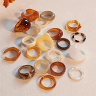 Inne - TEMU 20-częściowy zestaw pierścionków z żywicy akrylowej w stylu vintage - bez powłoki, uniwersalny do codziennego użytku i na imprezy, idealny - miniaturka - grafika 1