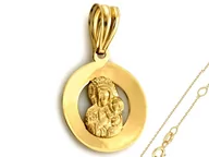 Zestawy biżuterii dla kobiet - Złoty komplet biżuterii 585 medalik Matka Boska - miniaturka - grafika 1