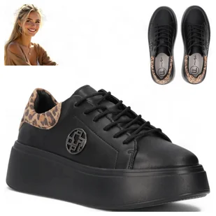 Półbuty Skórzane Damskie Wygodne Sneakersy na platformie Filippo Czarne 40 - Półbuty damskie Półbuty Skórzane Damskie Wygodne Sneakersy na platformie Filippo Czarne 40 - Półbuty damskie - miniaturka - grafika 1