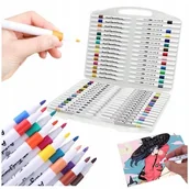 Przybory szkolne - Markery pisaki flamastry akrylowe zestaw 48 sztuk kolorowe do malowania - miniaturka - grafika 1