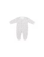 Pajacyki dla niemowląt - Mamatti Pajac niemowlęcy bawełniany bez stópek kwiaty ecru, Rozmiar: 68 - miniaturka - grafika 1