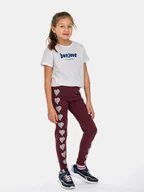 Legginsy - Legginsy z ozdobnym nadrukiem bordowy 146 - miniaturka - grafika 1