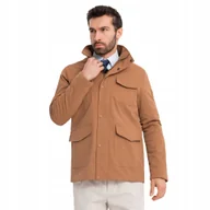 Kurtki męskie - Lekka kurtka męska z wysokim kołnierzem brązowa Ombre OM-JALP-0167 V5 XXL - miniaturka - grafika 1