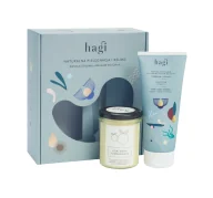 Zestawy kosmetyków damskich - Hagi XMASS - Zestaw Pielęgnacja i Relaks (Balsam Ziołowo Mi 200 ml + Świeca Pomarańcza 215 ml) - miniaturka - grafika 1