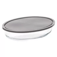 Pudła i pojemniki do przechowywania - Secret de Gourmet Duży owalny pojemnik na żywność wykonany ze szkła i tworzywa sztucznego OVAL GLASS MOULD o wymiarach 30 x 21 cm B07S84BC4X - miniaturka - grafika 1