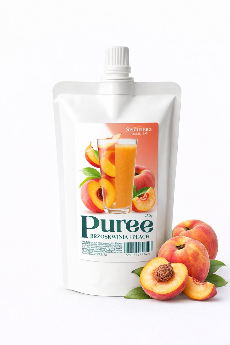 Puree BrzoskwiniaBEZ CUKRU z brzoskwini 250g 100% owoce Spichlerz