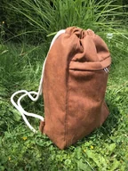 Plecaki worki - Plecak, worek - eko zamsz miodowy brąz - miniaturka - grafika 1