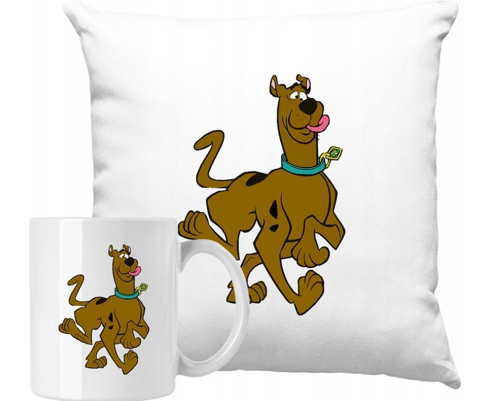 ZESTAW PODUSZKA + KUBEK Pies Scooby Do Pomysł Na Prezent +IMIĘ