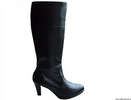 BnW Kozaki czarne na wymiar zamek słupek 8 cm - Kozaki damskie BnW Kozaki czarne na wymiar zamek słupek 8 cm - Kozaki damskie - miniaturka - grafika 1