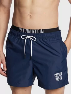 Kąpielówki męskie - Calvin Klein Swimwear Szorty kąpielowe KM0KM00798 Granatowy Regular Fit - grafika 1