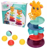 Zabawki interaktywne dla dzieci - Mini Koszykówka Zjeżdżalnia Żyrafa z Piłeczkami - miniaturka - grafika 1