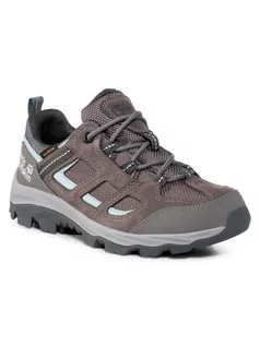 Buty trekkingowe damskie - Jack Wolfskin Buty turystyczne damskie VOJO 3 TEXAPORE LOW W tarmac grey / light blue - grafika 1