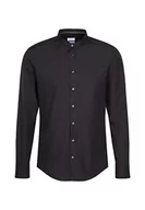 Koszule męskie - Seidensticker Męska koszula biznesowa z długim rękawem, ze stójką, nie wymaga prasowania, czarny (schwarz 39), 42 - miniaturka - grafika 1