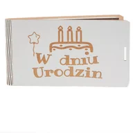 Sztuczne kwiaty - Pudełko drewniane prezentowe typu koperta W dniu urodzinPUDWDS1 - miniaturka - grafika 1