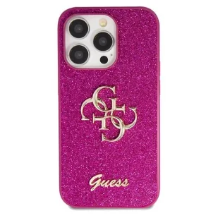 Etui Guess Glitter Script Big 4G na iPhone 15 Pro - fioletowe - Etui i futerały do telefonów - miniaturka - grafika 3