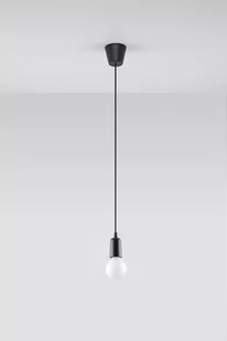 Sollux Lighting Lampa wisząca DIEGO 1 czarna NICKEL - Lampy sufitowe - miniaturka - grafika 1
