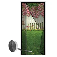 Moskitiery - Moskitiera do drzwi, magnetyczna moskitiera, drzwi przesuwne do moskitiery z automatycznym zamknięciem magnetycznym, 90*220cm, czarna - miniaturka - grafika 1