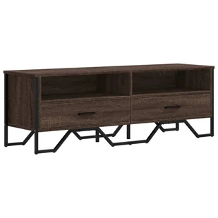 vidaXL Szafka pod TV brązowa dąb 122x34x41 cm materiał drewnopochodny - Szafki RTV vidaXL Szafka pod TV brązowa dąb 122x34x41 cm materiał drewnopochodny - Szafki RTV - miniaturka - grafika 1
