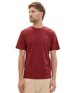 Koszulki męskie - TOM TAILOR T-shirt męski, 32220 – Burned Bordeaux Red, XXL - miniaturka - grafika 1