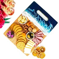 Deski do krojenia - Deska Do Krojenia Dekoracyjna Bambsowa Bambus Fala 30 cm Solidna Wytrzymała - miniaturka - grafika 1