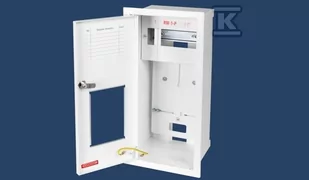 Rozdzielnica RW-1P"Z"/E P/T licznikowa 1F+miejsce na 6 zabezpieczeń drzwi pełne z zamkiem-płytka - Rozdzielnie elektryczne - miniaturka - grafika 1