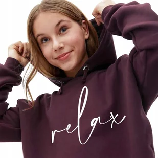 Bordowa Bluza Damska Z Kapturem RELAX Modna Stylowa Kobiece Piękne Wz - S - Bluzy damskie Bordowa Bluza Damska Z Kapturem RELAX Modna Stylowa Kobiece Piękne Wz - S - Bluzy damskie - miniaturka - grafika 1