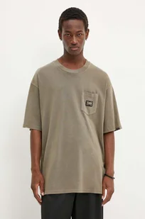 Vans t-shirt bawełniany męski kolor zielony gładki VN000HES9JC1 - Koszulki męskie - miniaturka - grafika 1