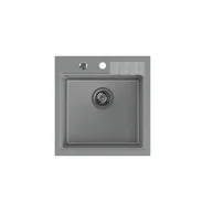 Zlewozmywaki - QUADRON Zlewozmywak granitowy szary PETER 110 HCQP5052SZK - miniaturka - grafika 1
