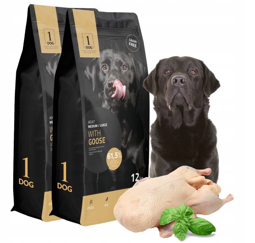 1DOG ADULT DOG 12KG GOOSE GĘŚ M/L BEZ ZBÓŻ