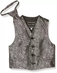G.O.L. chłopięcy zestaw odzieży żakardowej kamizelka z krawatem, wielokolorowy (Black-silver 23), 104 cm - Krawaty i muchy męskie - miniaturka - grafika 1