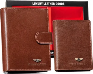 Peterson Zestaw prezentowy: skórzany portfel męski, etui na karty i brelok - Peterson NoSize - Portfele - miniaturka - grafika 1