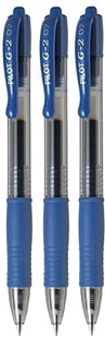 Pilot G2 07 niebieski drobno chowany długopis żelowy długopis kulkowy 0,7 mm końcówka 0,39 mm szerokość linii do wielokrotnego napełniania BL-G2-7 (opakowanie 3 szt.) - Długopisy - miniaturka - grafika 1