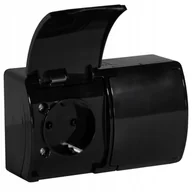 Gniazdka elektryczne - Gniazdo Elektryczne Orno czarny 10szt - miniaturka - grafika 1