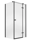 Kabiny prysznicowe - Czarna kwadratowa kabina prysznicowa 90x90 prawa Pixa Black Besco - miniaturka - grafika 1