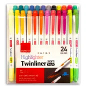 Zakreślacze - Dong-A Zakreślacz dwustronny pastelowy 24 kolorów DONG-A 417140 - miniaturka - grafika 1