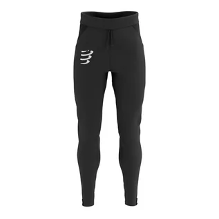 Spodnie sportowe męskie - COMPRESSPORT spodnie biegowe męskie HURRICANE WINDPROOF SEAMLESS PANTS black - grafika 1