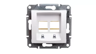 Schneider Sedna płytka do 2xRJ45: AMP, MOLEX - Biała SDN4400621 - Gniazdka elektryczne - miniaturka - grafika 1