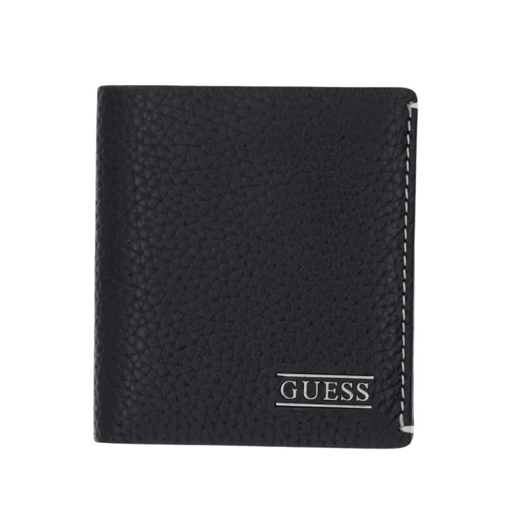 GUESS Czarny skórzany portfel męski Boston Bifold S