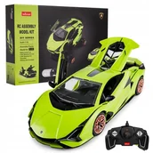 Zabawki zdalnie sterowane - Auto zdalnie sterowane R/C Lamborghini Sian 1:18 zielony RASTAR do złożenia - miniaturka - grafika 1