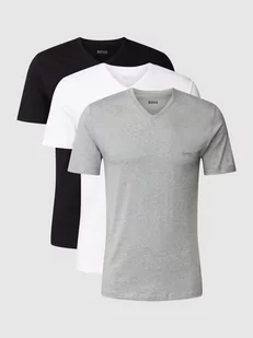 T-shirt z dekoltem w serek w zestawie 3 szt. model ‘Classic’ - Koszulki męskie - miniaturka - grafika 1