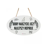 Dyplomy i okładki - TABLICZKA DO ZAWIESZENIA NAJLEPSZY NAUCZYCIEL INSPIRUJE 11x18cm - miniaturka - grafika 1
