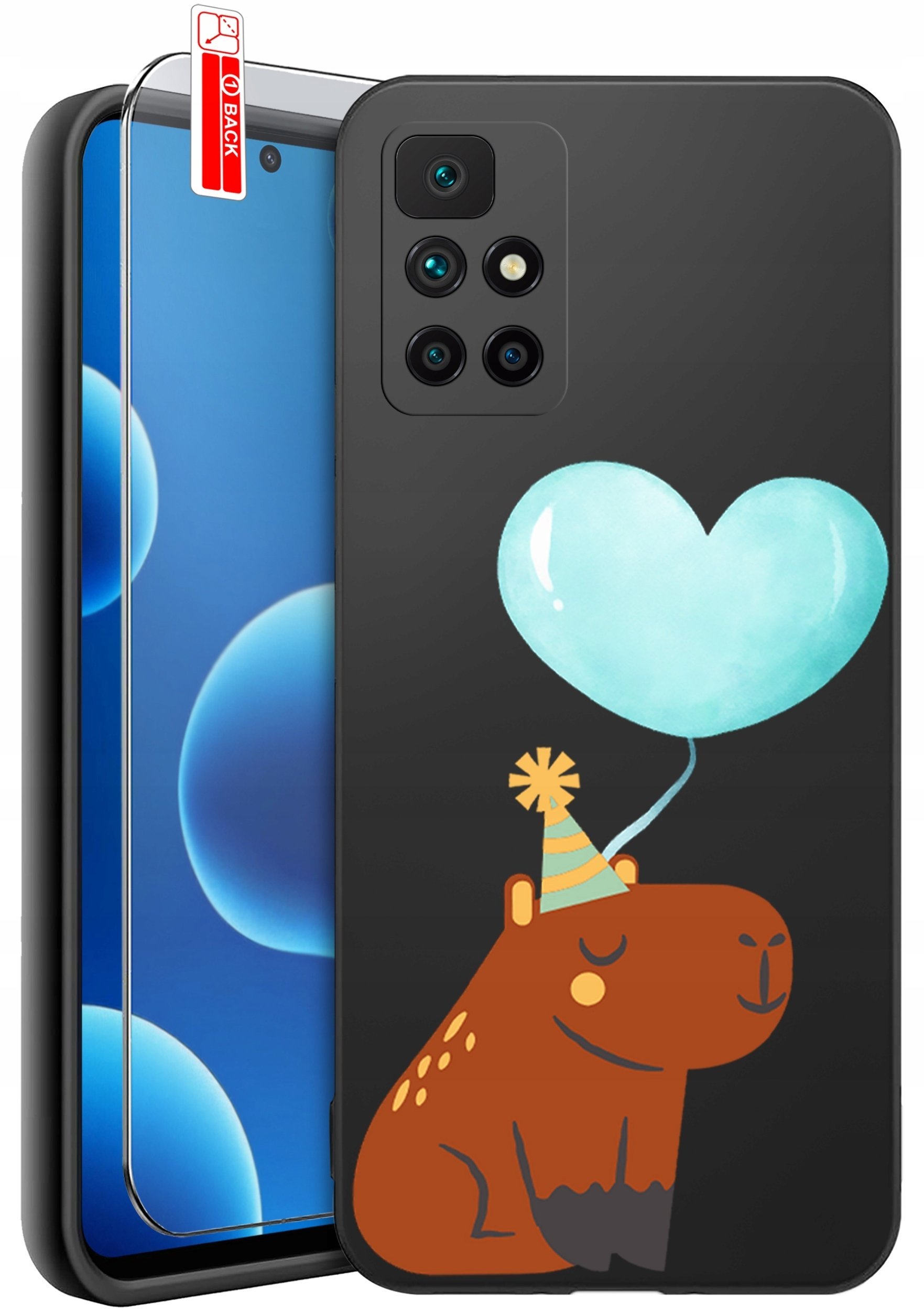 krainaGSM Etui Do Xiaomi Redmi 10 Wzory Silikonowe Matt Case + Szkło 9H